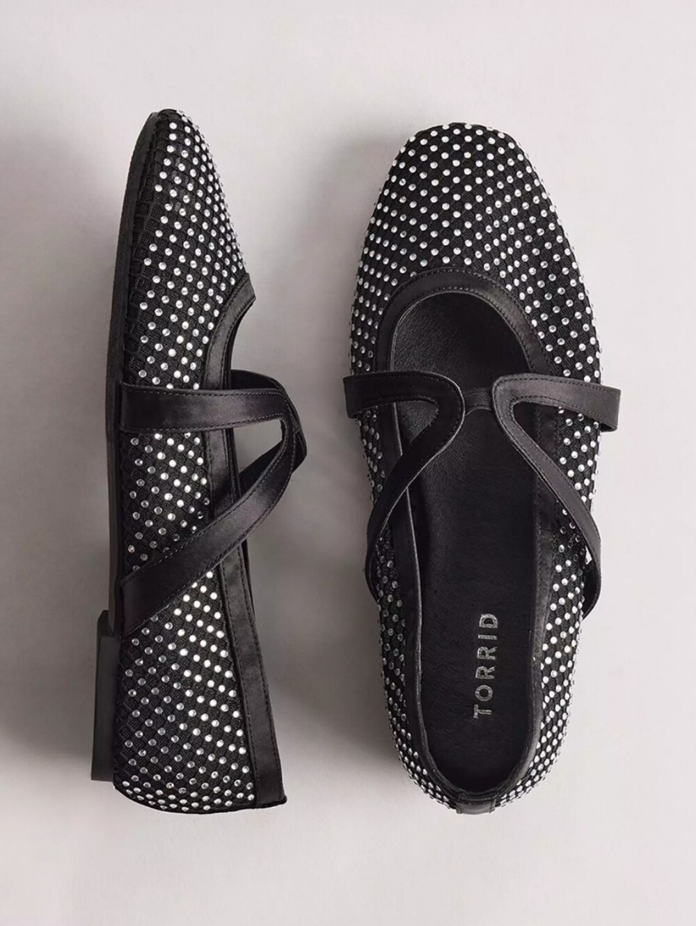 torrid Black Rhinestone Mary Jane Flats